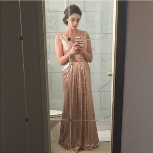 Rose Gold All Over Sequined Gown